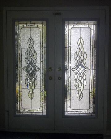 Reflection decorative glass door insert, installed (photo 3)