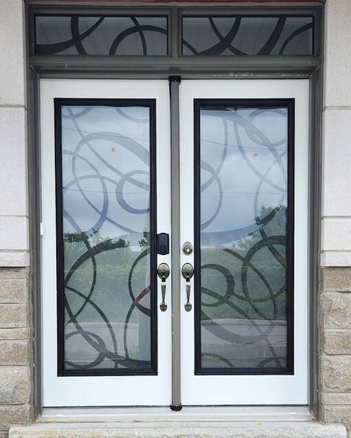 Blazer laser cut iron door insert, installed (photo 13)