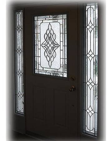 Reflection decorative glass door insert, installed (photo 7)