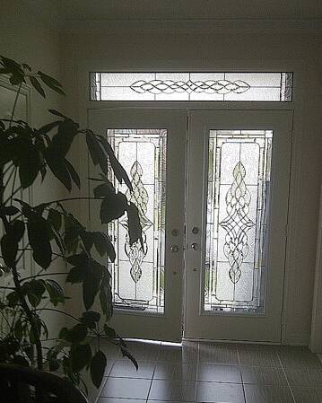 Reflection decorative glass door insert, installed (photo 8)