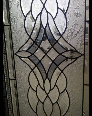Reflection decorative glass door insert, installed (photo 10)