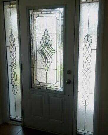 Reflection decorative glass door insert, installed (photo 12)
