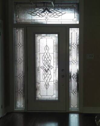 Reflection decorative glass door insert, installed (photo 15)