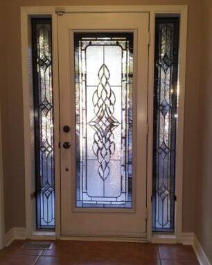 Reflection decorative glass door insert, installed (photo 17)