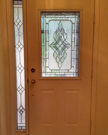 Reflection decorative glass door insert, installed (photo 21)
