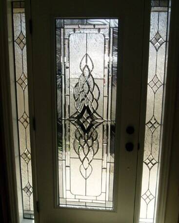 Reflection decorative glass door insert, installed (photo 23)