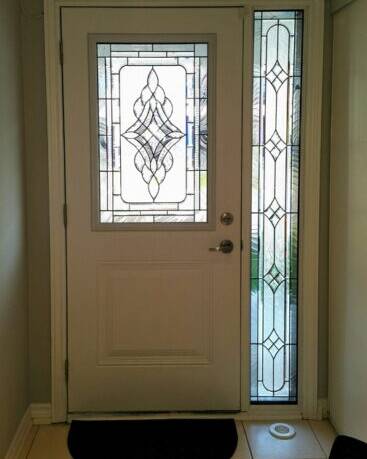 Reflection decorative glass door insert, installed (photo 24)