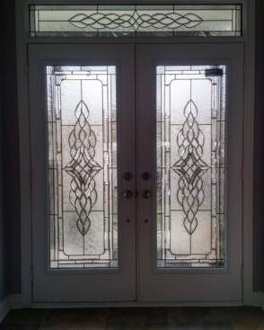 Reflection decorative glass door insert, installed (photo 26)