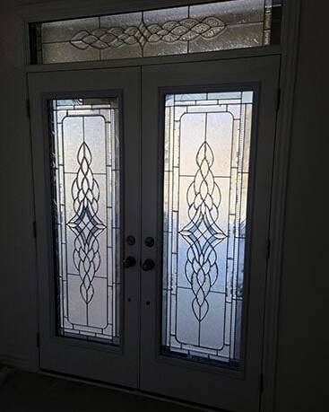 Reflection decorative glass door insert, installed (photo 29)