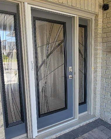 Rialto decorative glass door insert, installed (photo 3)