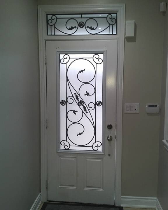 Salonica wrought iron door insert, installed (photo 3)