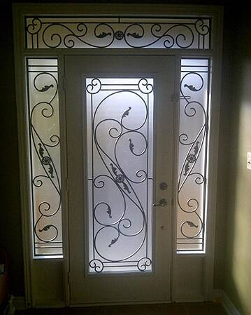 Salonica wrought iron door insert, installed (photo 4)