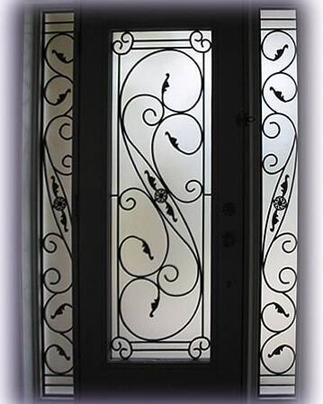 Salonica wrought iron door insert, installed (photo 5)