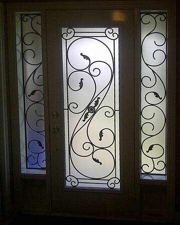 Salonica wrought iron door insert, installed (photo 6)