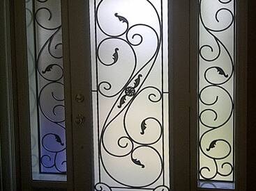 Salonica wrought iron door inserts, installed in Markham