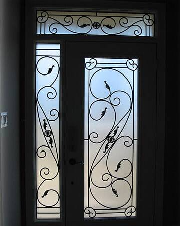 Salonica wrought iron door insert, installed (photo 9)