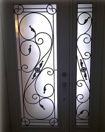 Salonica wrought iron door insert, installed (photo 10)