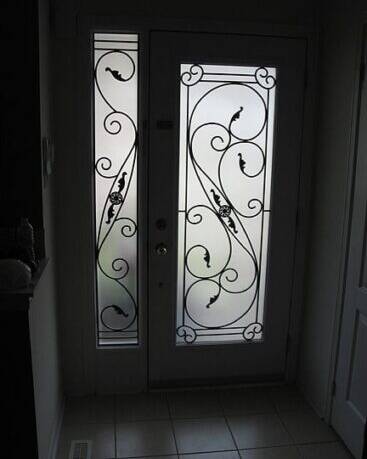 Salonica wrought iron door insert, installed (photo 12)