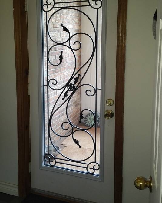 Salonica wrought iron door insert, installed (photo 14)