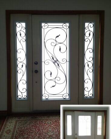 Salonica wrought iron door insert, installed (photo 15)