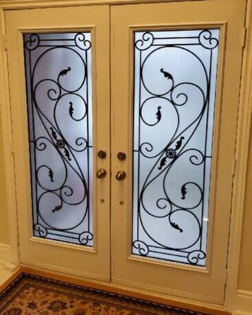 Salonica wrought iron door insert, installed (photo 19)