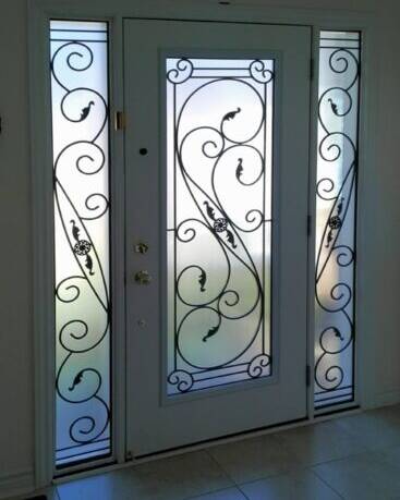Salonica wrought iron door insert, installed (photo 22)