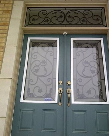 Sharona wrought iron door insert, installed (photo 2)