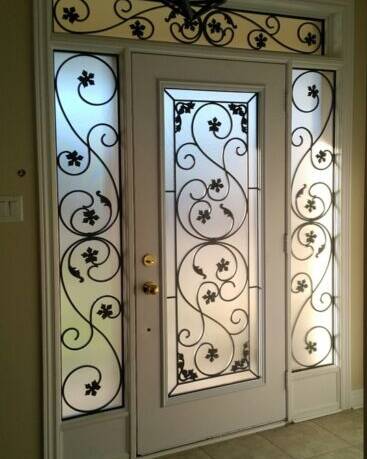 Sharona wrought iron door insert, installed (photo 3)