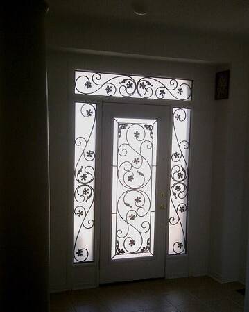 Sharona wrought iron door insert, installed (photo 4)