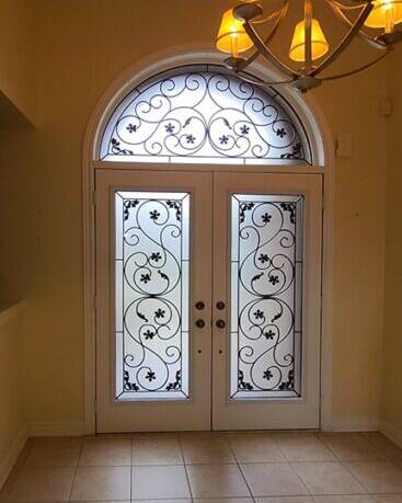 Sharona wrought iron door insert, installed (photo 5)