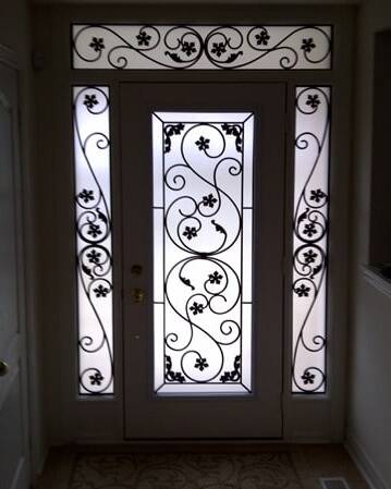 Sharona wrought iron door insert, installed (photo 12)