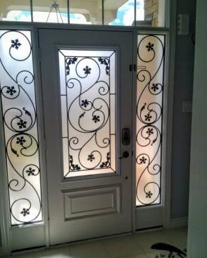Sharona wrought iron door insert, installed (photo 18)