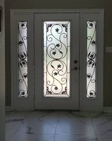 Sharona wrought iron door insert, installed (photo 22)