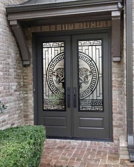 Tigris wrought iron door insert, installed (photo 4)