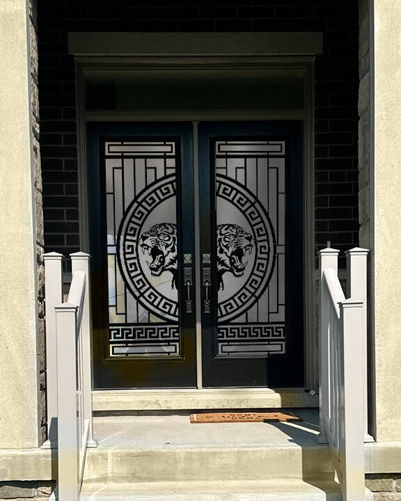 Tigris wrought iron door insert, installed (photo 5)