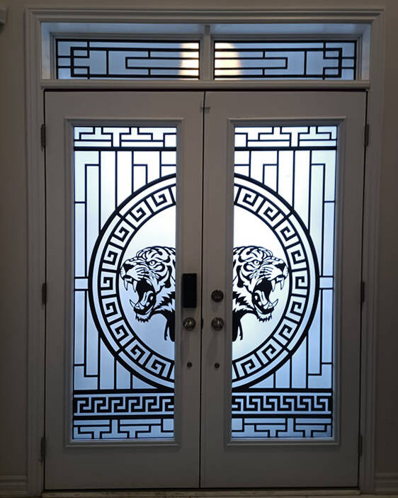 Tigris wrought iron door insert, installed (photo 6)