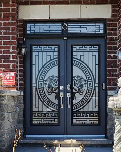 Tigris wrought iron door insert, installed (photo 7)