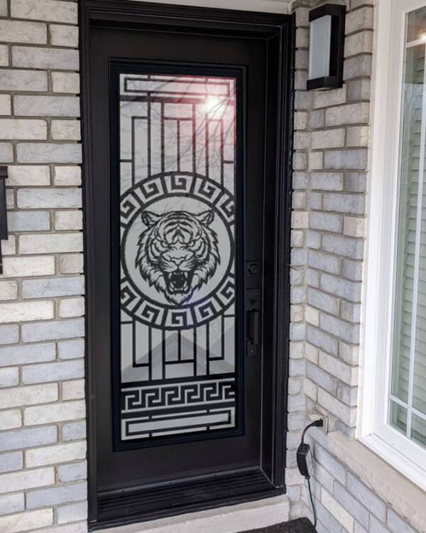 Tigris wrought iron door insert, installed (photo 9)