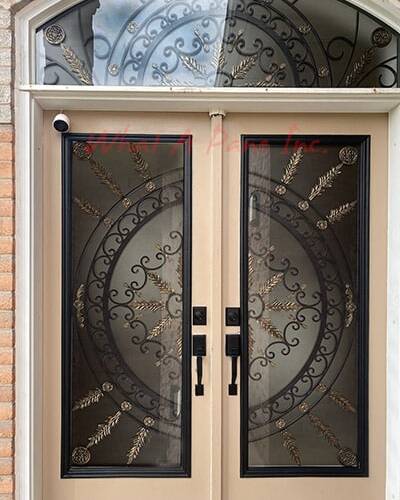 Tranquility wrought iron door insert, installed (photo 2)